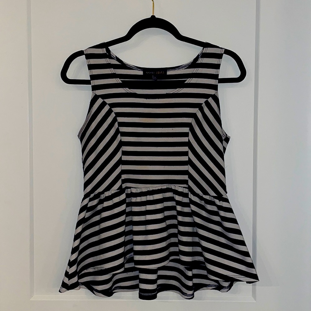 Stripped Peplum Top